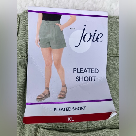MSRP: $158 Joie Ladies Pleated Short Size XL Faded Cactus Cotton Linen Blend - Picture 7 of 8
